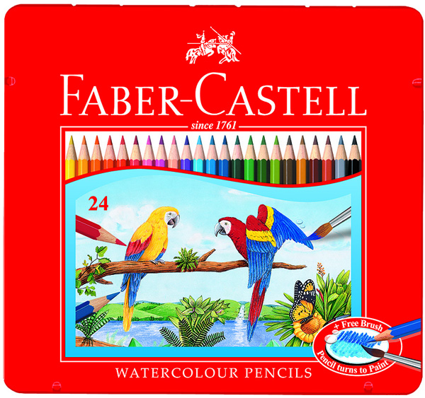 缺貨中 Faber-Castell 輝柏 115925 水性彩色鉛筆 (鐵盒裝) 24色入 / 盒