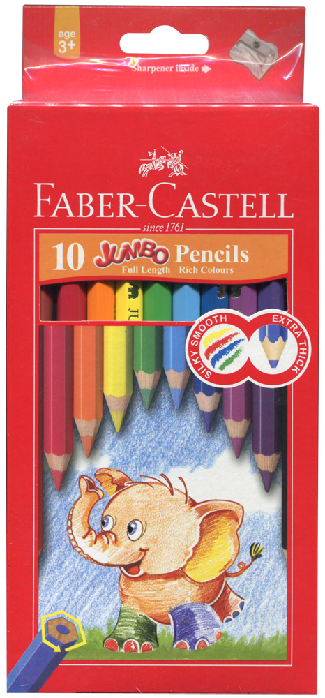 Faber-Castell 輝柏 111610 大六角彩色鉛筆 10色入 / 盒