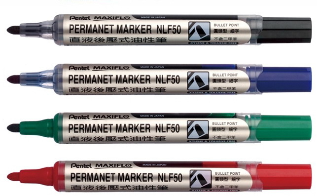 Pentel 飛龍 NLF50 RoHS MAXIFLO 圓頭後壓式油性筆1.9mm / 支