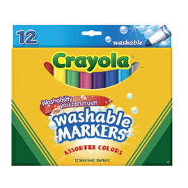 【雙鶖】58-7812 Crayola 可優蠟12色易清洗彩色筆粗頭 /盒