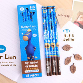 【雄獅】NO.168HB 奶油獅好朋友三角塗頭鉛筆-藍色版/盒 