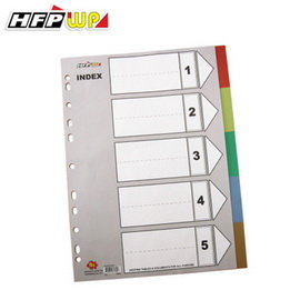 HFPWP 50包5段塑膠五色分段紙 環保材質 非大陸製 IX901-50