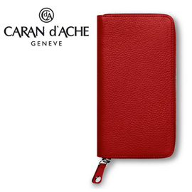 CARAN d'ACHE 瑞士卡達 LEMAN 利曼系列 小牛皮仕女皮夾. 紅
