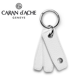 CARAN d'ACHE 瑞士卡達 LEMAN 利曼系列 小牛皮鑰匙圈. 白