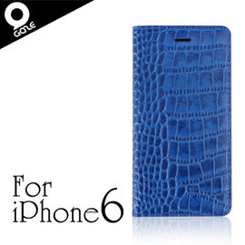 yardiX代理【韓國潮牌Gaze Cobalt Blue Croco iPhone 6(4.7吋)鈷藍鱷紋手工真皮保護套 】皮夾保護殼/保護皮套 可搭配保護貼/觸控筆