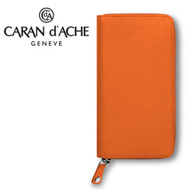 CARAN d'ACHE 瑞士卡達 LEMAN 利曼系列 小牛皮仕女皮夾. 橙