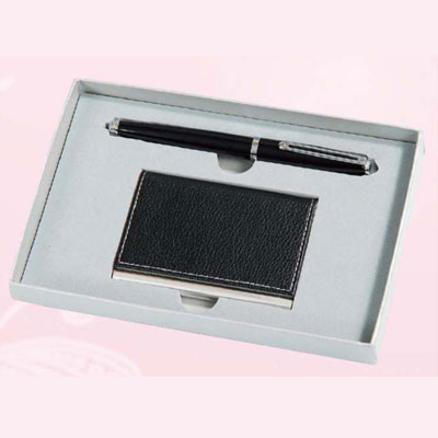 GC2 黑騎士鋼珠筆+皮面名片夾磁盒禮盒 C008/ 組