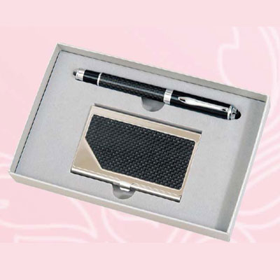 GC2 碳纖鋼珠筆+碳纖名片夾磁盒禮盒 C006/ 組