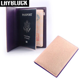 yardiX代理 【韓國 LAYBLOCK TRAVEL EASY PASSPORT GoldPurple 護照夾 金燦紫】護照保護套 出國輕旅行超方便