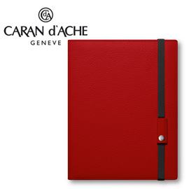 CARAN d'ACHE 瑞士卡達 LEMAN 利曼系列 小牛皮A5筆記本. 紅