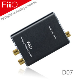 【FiiO D07 電視數位類比雙D解碼器 音源轉換器(同軸/光纖/杜比/DTS/轉AV立體聲) 】立體聲擴大機 適用於APPLE TV/samsung智慧電視/藍光DVD