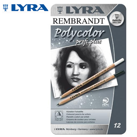 【德國LYRA】林布蘭專業素描色鉛筆(灰階)12支 / 盒
