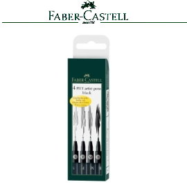 Faber-Castell 輝柏 167100  PITT藝術筆黑色 S.F.M.B 4支/套