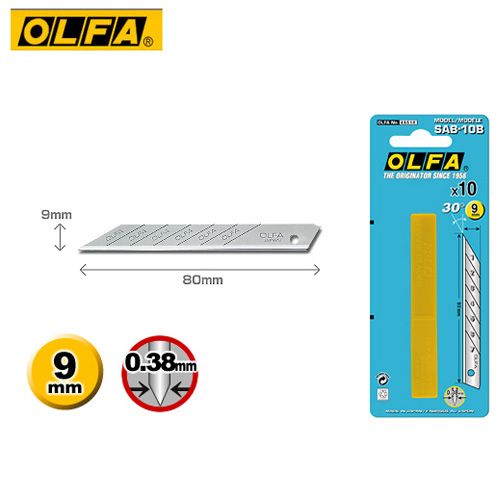 OLFA  SAB-10B   30度專業細工刀刀片(10片裝) / 包