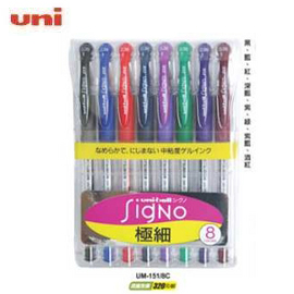 uni-ball 三菱 UM-151/8C 0.38 超細中性筆/8色組