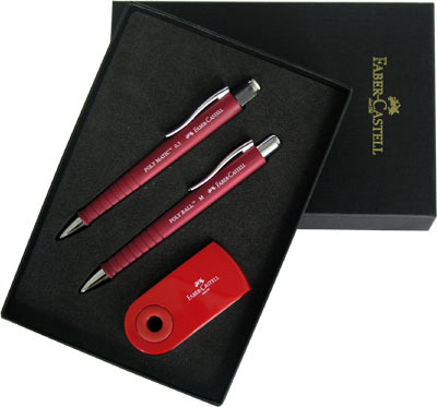 FABER-CASTELL 輝柏 E0003 E0002-R 都會樂活對筆套組-紅 /盒 