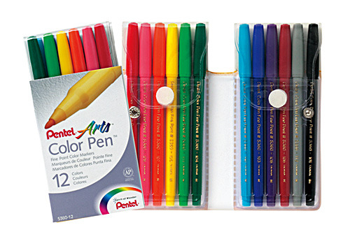Pentel 飛龍 S360-12 彩色筆12色 - 12色入 / 袋