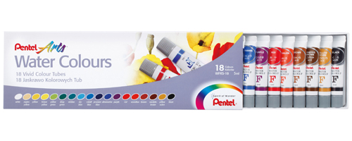 Pentel 飛龍 WFRS-18T 不透明水彩-積層軟管包裝18色 - 18色入 / 盒