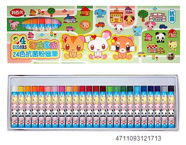 利百代 2407-op 可愛家族抗菌粉蠟筆24色 / 盒