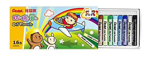 Pentel 飛龍 PHN8-16 一般粉蠟筆系列 16色入 / 盒