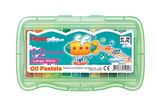 Pentel 飛龍 GHTP-12 PP盒特大粉蠟筆 12色入 / 盒