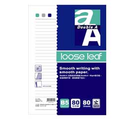 Double A B5 活頁紙-標準橫線 80張入/本(DA237B5)
