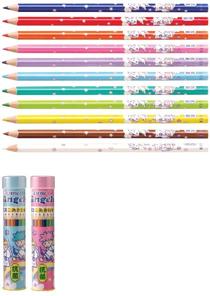 利百代 CC-004 小天使抗菌三角色鉛筆12色 / 罐