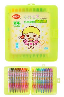 利百代 CC-085-24C 小天使抗菌旋轉色鉛筆24色 / 盒