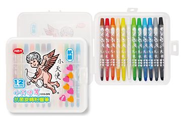 利百代 1210-OPR 小天使抗菌旋轉粉蠟筆12色 / 盒