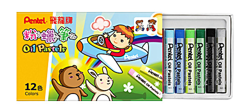 Pentel 飛龍 PHN8-12 一般粉蠟筆系列 12色入 / 盒