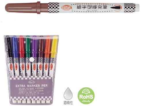 利百代 906 酒精性細字嘜克筆 -8支入 / 盒