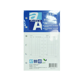 Double A A7收支表活頁紙 40張入/包 DAAG14008