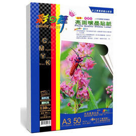 彩之舞 A3 130gsm亮面噴墨貼紙–防水 50入/盒 HY-B41