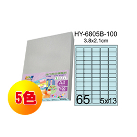 彩之舞 進口3合1彩色標籤-65格圓角(5色) 100張/包 HY6805-100