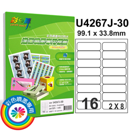 彩之舞 進口防水噴墨專用標籤-16格圓角 30張/包 U4267J-30