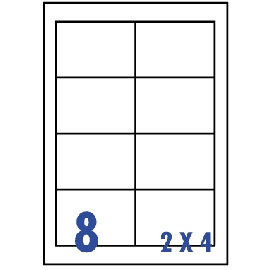 裕德3合1電腦標籤8格直角 20張/包 US4280