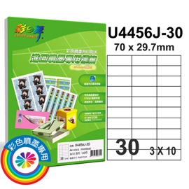 彩之舞 進口防水噴墨專用標籤-30格直角 30張/包 U4456J-30
