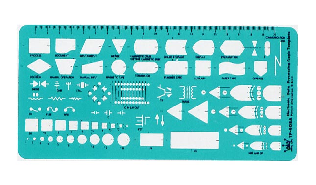  LIFE 徠福 TP-408A 電腦流程電子電工符號定規-111x233x0.8MM / 片