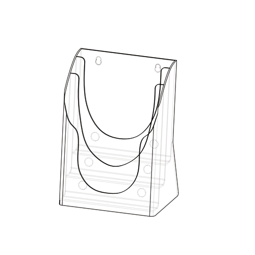 LIFE 徠福 NO.1373 射出展示架-三層A4 / 個