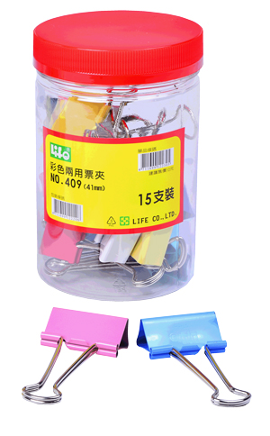 LIFE 徠福 NO.409 彩色兩用票夾(筒裝)41mm -15支裝 / 筒