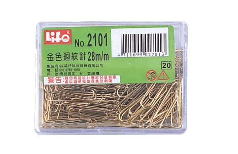 LIFE 徠福 NO.2101 豪華型(金色迴紋針28mm約140支入) / 盒