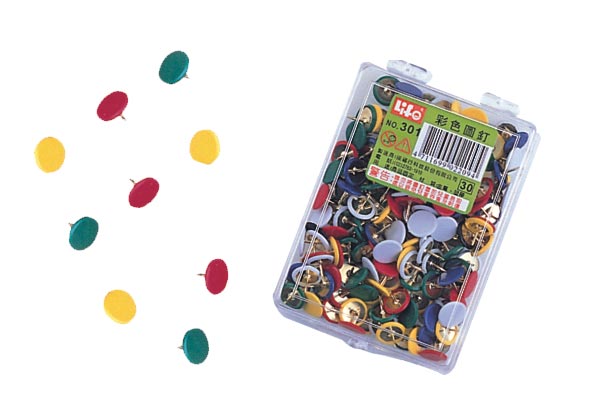 LIFE 徠福 NO.301 彩色圖釘(165支入) / 盒