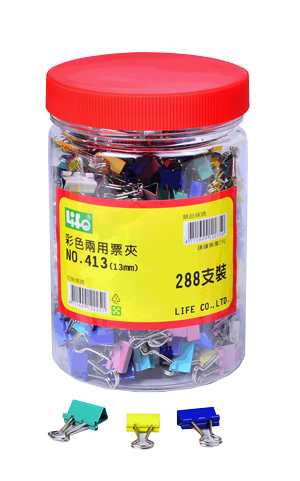 LIFE 徠福 NO.413 彩色兩用票夾(10色筒裝)13mm -288支入 / 筒