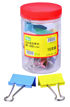 LIFE 徠福 NO.408 彩色兩用票夾(筒裝)51mm -10支裝 / 筒 