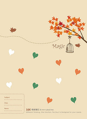 博崴 AF1072 16K平裝筆記(楓葉) -10本入 / 包