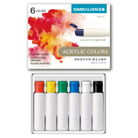 【雄獅】NAC-6 透明壓克力水彩 6色/組