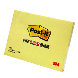 【3M】657 可再貼便條紙系列 黃/本