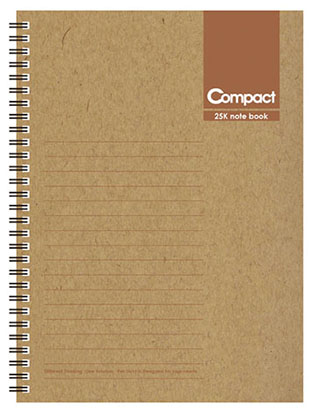 博崴 AO3011 25K COMPACT牛皮膠圈筆記-咖 -3本入 / 包