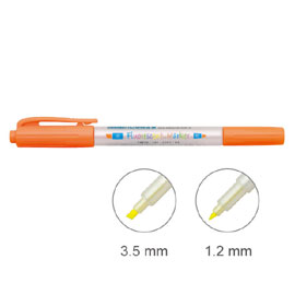 【雄獅】FM-680 雙頭螢光筆 橘色 /支