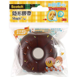 【3M】810DD-6 Scotch 雙色甜甜圈造型膠台 巧克力+咖啡/組 